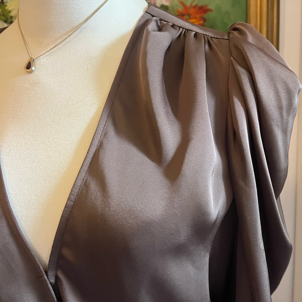 Ramy Brook Chocolate Pauline Puff Sleeve Blouse ::: current retail $375 - Picture 12 of 16